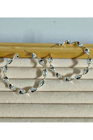 Gümüş Burgulu 5cm Büyük Halka Kadın Küpe