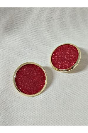 Kırmızı Parlak Dokulu Şık Zarif Kadın Küpe- Büyük