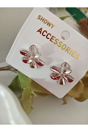 Gümüş Çiçek Şık Kadın Küpe