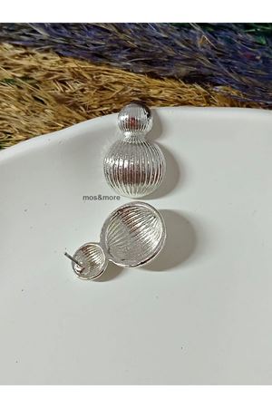 Gümüş Renk Yuvarlak İçİ Boş Kadın Küpe