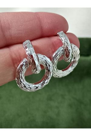 Gümüş  Yuvarlak Şık Kadın Küpe