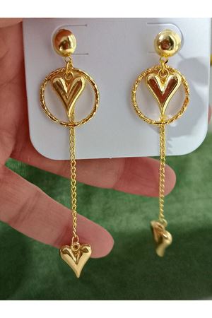 Gold Kalp Sallantılı Uzun Şık Küpe