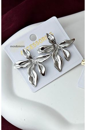 Gümüş Çiçek Tasarım Büyük Kadın Küpe