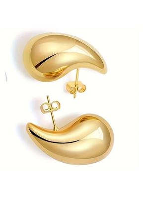 Gold  Gözyaşı Damlası Hafif  Kadın Küpe 3cm