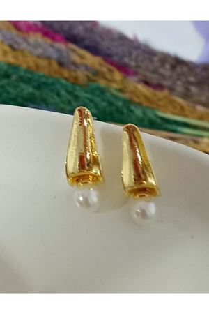 Gold İncili Şık Kadın Küpe