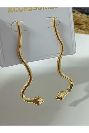 Gold Yılan Tasarım Büyük Kadın Küpe