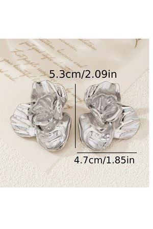 Gümüş Büyük Çiçek Kadın Küpe