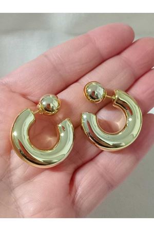 Gold Halka Marka Orta Boy Kadın Küpe