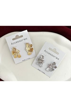 Gold Yarım Yaprak Orta Boy Plaka Kadın Küpe