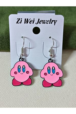 Anime Kirby Çizgi Karakter 1 Çift Eğlenceli  Çocuk Küpesi
