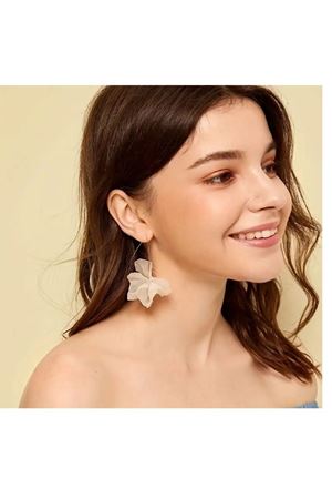 Siyah Yapraklar Uzun Çelik Kadın Küpe