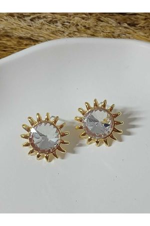 Zirkon Taşlı Güneş Abiye Günlük Kadın Küpe