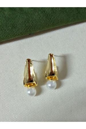 Gold İncili Şık Kadın Küpe