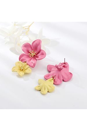 Gold Gümüş Çiçek Sallantılı Küpe