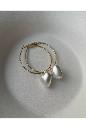 Mat Gümüş Kalp Gold Halka Kadın Küpe