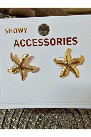 Gold Deniz Yıldızı Tasarım Küçük Kadın Küpe