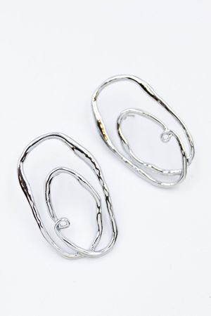 Gümüş Halka Tasarım Büyük Kadın Küpe (8CM)