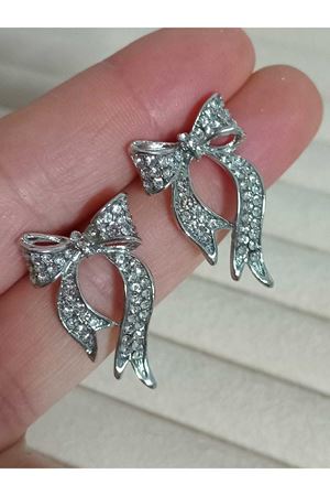 Gümüş Taşlı Çelik Fiyonk Tasarım Kadın Küpe