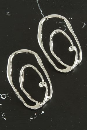 Gümüş Halka Tasarım Büyük Kadın Küpe (8CM)