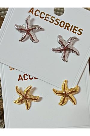 Gold Deniz Yıldızı Tasarım Küçük Kadın Küpe