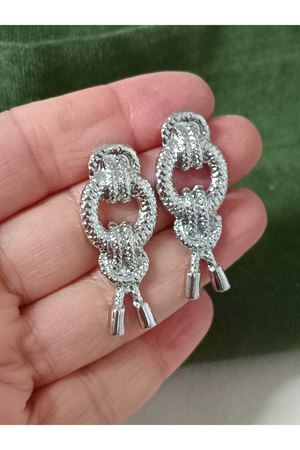 Gümüş Düğüm Tasarım Hafif Kadın Küpe