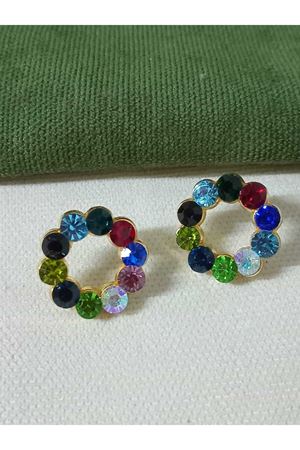 Çelik Renkli zirkon Taşlı Küçük Halka Abiye Günlük Kadın Küpe