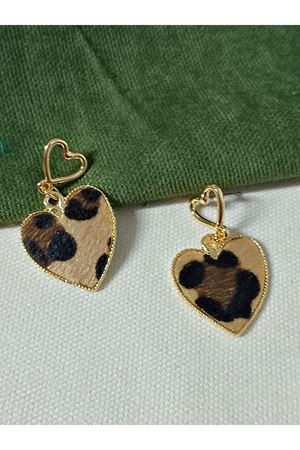Kalp Leopar Sallantılı Şık Kadın Küpe