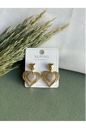 Zirkon Taş Detaylı Kalp Şık Kadın Küpe