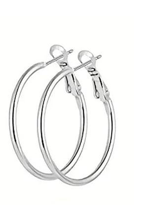 4cm Gümüş Küçük Boy Halka Kadın Küpe