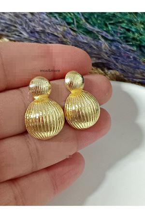 Gold Yuvarlak İçİ Boş Kadın Küpe