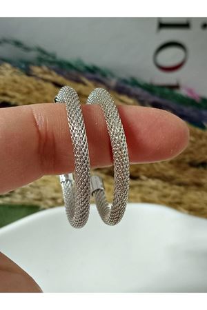 Gümüş Halka Marka Orta Boy Kadın Küpe