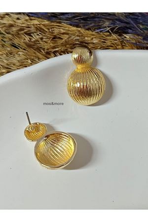 Gold Yuvarlak İçİ Boş Kadın Küpe