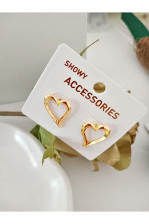 Gold Kalp Tasarım Küçük Kadın Küpe