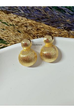 Gold Yuvarlak İçİ Boş Kadın Küpe