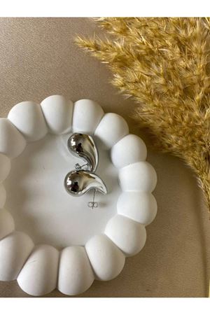 Gümüş Renk Mini Boy Damla Küpe