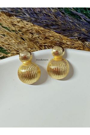 Gold Yuvarlak İçİ Boş Kadın Küpe