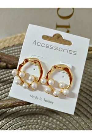 İncili  Tasarım Halka  Kadın Küpe