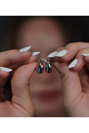 Gümüş Renk Mini Boy Damla Küpe