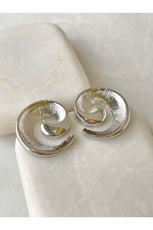 Gümüş Çizgi Detaylı Sparkle Şık  Kadın Küpe