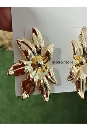 Gold Yarım Çiçek Flower Kadın Küpe