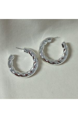 Gümüş Halka Marka Büyük Boy Kadın Küpe