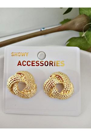 Tasarım Büyük Düğme Kadın Küpe