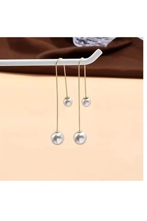 Gold İncili Uzun Kadın Küpe