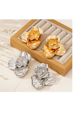 Gümüş Büyük Çiçek Kadın Küpe