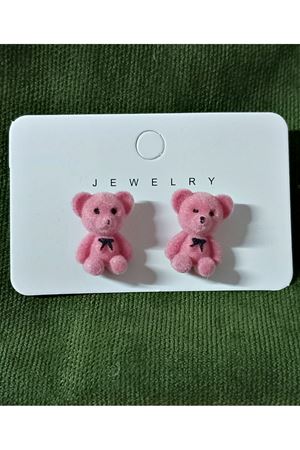 Trend, Pembe Dokulu Eğlenceli Baba Ayıcık Günlük Küpe