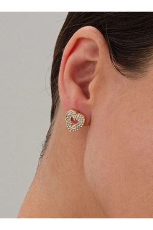 Kalp Tasarım Küçük Zirkon Altın Renk Kadın Küpe