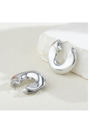 Gümüş Halka Marka Orta Boy Kadın Küpe