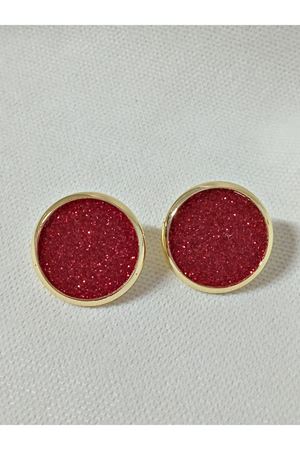 Kırmızı Parlak Dokulu Şık Zarif Kadın Küpe- Küçük