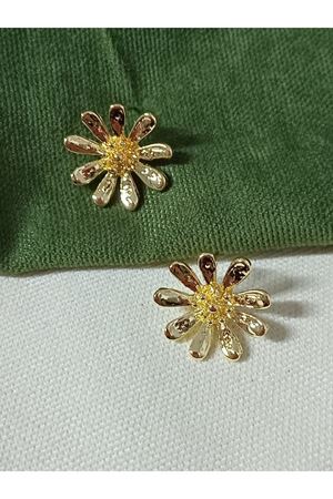 Gold Çiçek Papatya Kadın Küpe