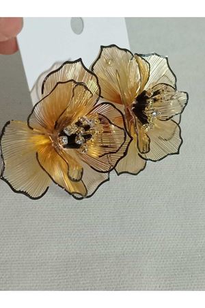 Sarı Çiçek Taşlı Kadın Küpe